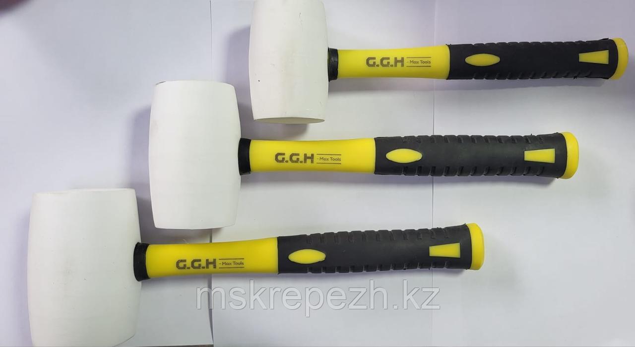 Киянка из белой резины с фиберглассовой рукояткой 680 гр