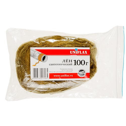 Лён сантехнический 100 г в косе UNIFLAX (светлый) Импорт