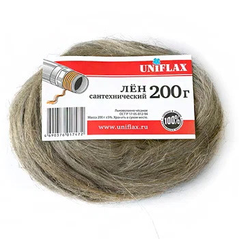 Лён сантехнический 200 г в косе UNIFLAX (светлый) Импорт