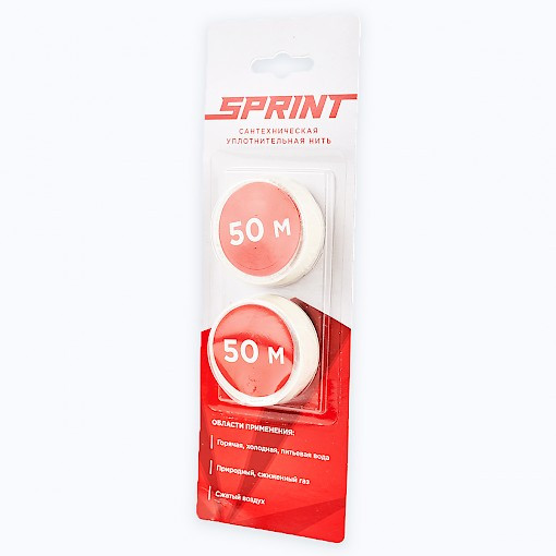 Нить уплотнительная набор катушек 2х50м (в блистере) среда: вода, газ Sprint 04064