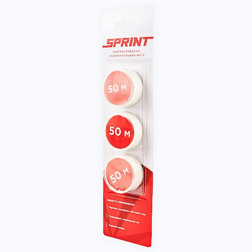 Нить уплотнительная набор катушек 3х50м (в блистере) среда: вода, газ Sprint 04063